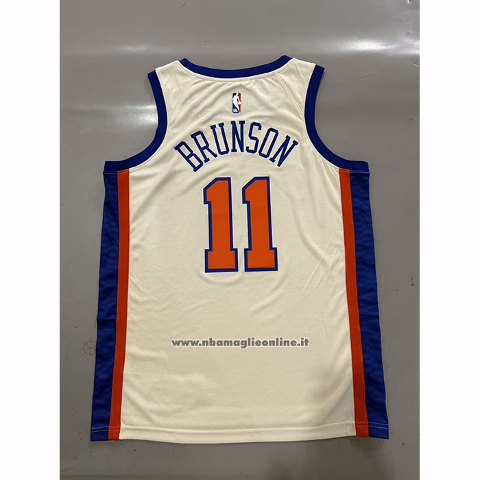 Maglia New York Knicks Jalen Brunson No 11 Citta 2025-26 Crema